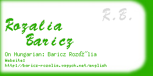 rozalia baricz business card